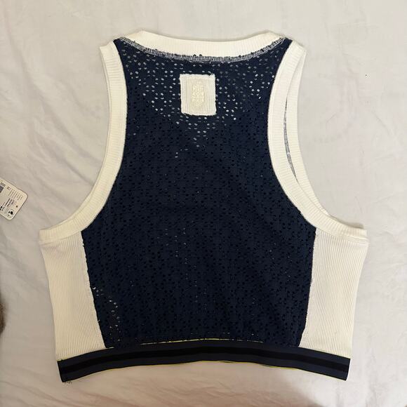 Free People Intimately Slam Dunk Top Size Medium Blue White - Picture 4 of 9